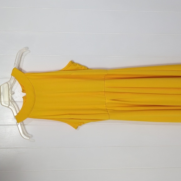 2pc Yellow High Low and Cardigan Dress - Picture 2 of 4
